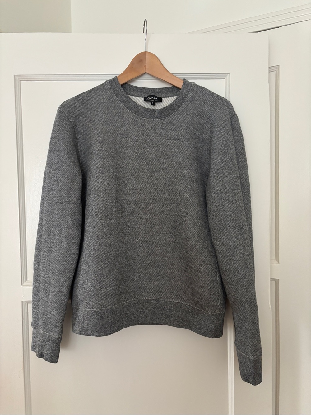 A.P.C. Men's Gray Crewneck Sweater
